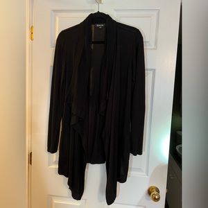 Black soft drape front cardigan.